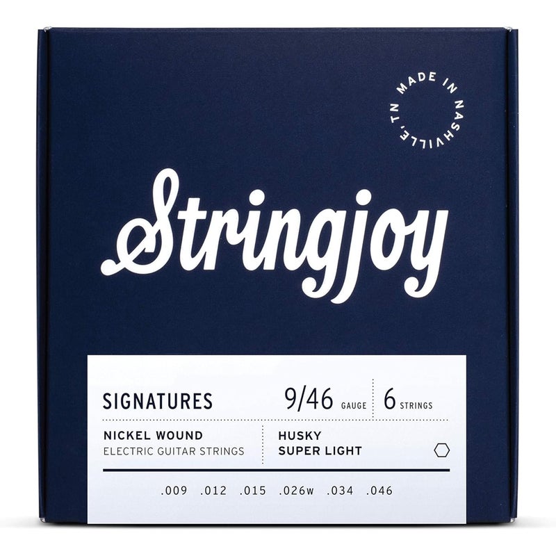 Stringjoy HSK9 Signatures Nickel Wound Guitar Strings, 9-46 Husky Super Light Gauge, Electric Guitar Strings for Enhanced Tone, Guitar Strings Electric 6 String Set - Image 1